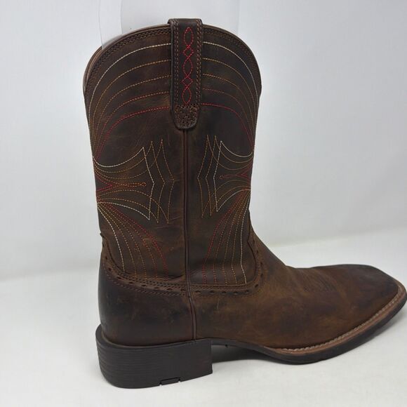 Ariat Sport Western Cowboy Boots Brown Leather Square Toe Men’s 10.5D 10010963 main image 15